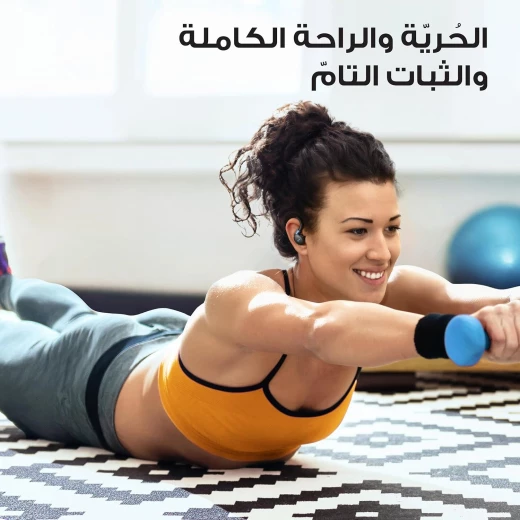 سماعات ساوندكور سبورت X20 من أنكر، سماعات أذن رياضية لاسلكية حقيقية، خطافات أذن قابلة للدوران والتمديد، إلغاء الضوضاء، جهير عميق، مقاومة للماء والعرق والغبار IP68، تشغيل يدوم 48 ساعة، سماعات أذن رياضية - انكر - Image 5