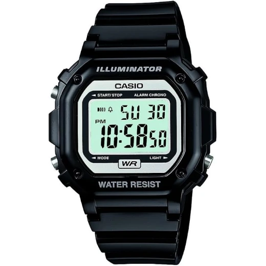 Casio F-108WHC Men's Digital Watch - Black & White Sport Design with LED Illuminator, 1/100 Sec Stopwatch, Daily Alarm & Water Resistance Casio F-108WHC Men's Digital Watch - Black & White Sport Design with LED Illuminator, 1/100 Sec Stopwatch, Daily Alarm & Water Resistance