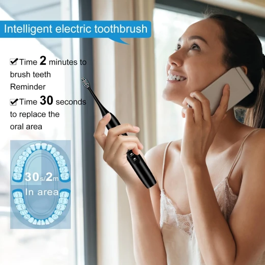 kingheroes Electric Toothbrush Set, Comes with 8 Brush Heads & Travel Case - kingheroes - Image 3