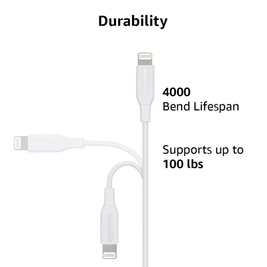 كيبل USB C إلى Lightning (معتمد من MFi) شحن سريع لأجهزة ايفون و ايباد أبيض من امازون - امازون - Image 5