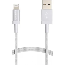 Amazon Basics USB-A to Lightning Charger Cable, Nylon Braided Cord, MFi Certified Charger for Apple iPhone