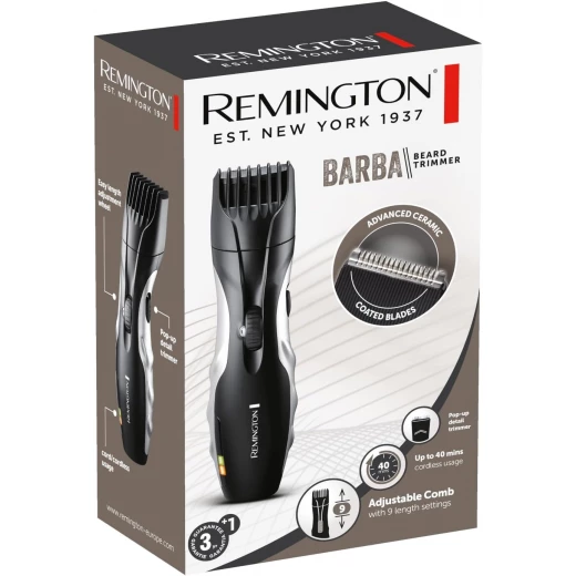Remington Barba Beard Trimmer (Advanced Ceramic Blades, Pop-up Detail Trimmer, Adjustable Zoom Wheel, 9 Length Settings - Remington - Image 3