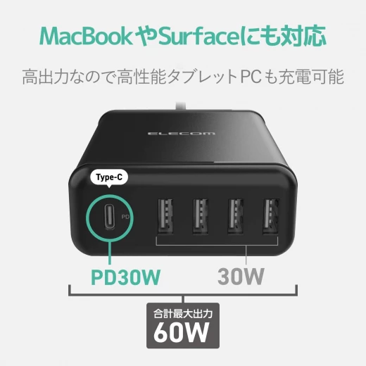 Pagetechno Elecom USB Outlet Charger,Total 60 W - Elecom - Image 3