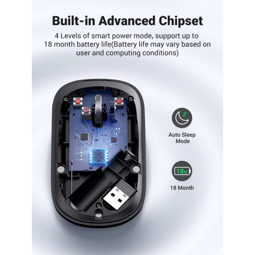 UGREEN Wireless Mouse for Laptop, Ultra-Slim Silent Mouse with USB Receiver - Ugreen - Image 7