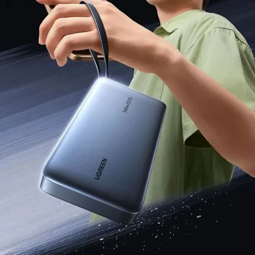 UGREEN Nexode 20000mAh 145W Power Bank with Built In Cable Grey Fast Charging Portable Battery Pack - Ugreen - Image 7
