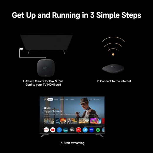 جهاز شاومي تي في بوكس ​​إس الجيل الثالث - دقة 4K UHD، جوجل تي في، ذاكرة 32 جيجابايت، دولبي فيجن وأتموس، واي فاي 6، HDMI 2.1، بث سريع، صغير الحجم وقوي - شاومي - Image 4