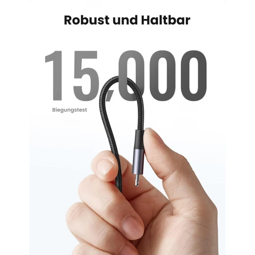 كابل USB-C Lightning، معتمد من MFi، متوافق مع PD، 2 متر (2 متر)، شحن سريع، كابل Lightning مضفر من النايلون من يوجرين - يوجرين - Image 2