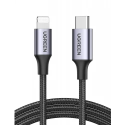 UGREEN USB-C Lightning Cable, MFi Certified, PD Compatible, 2M (2M), Fast Charging, Nylon Braided Lightning Cable