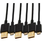 كيبل شحن سريع USB-A الى Micro USB من 3 قطع، سرعة نقل 480 ميجابت في الثانية مع مقابس مطلية بالذهب، USB 2.0، 3 قدم، اسود من امازون - امازون