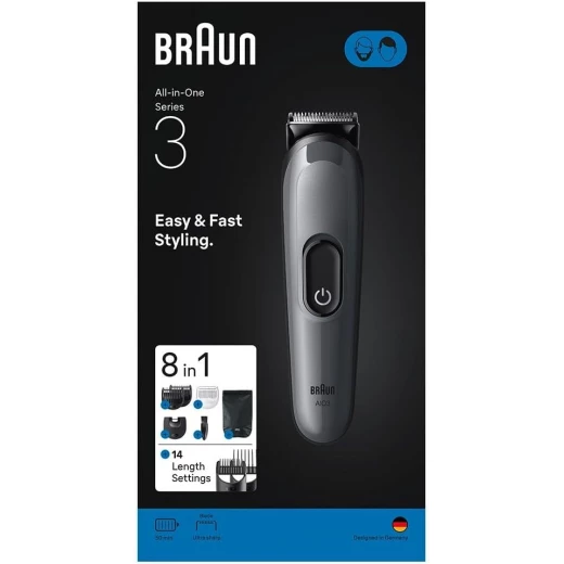Braun All-in-One Series 3 AIO 3540, 8-in-1 Grooming Kit, Ultra Sharp Blade - Braun - Image 2