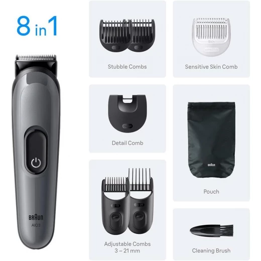 Braun All-in-One Series 3 AIO 3540, 8-in-1 Grooming Kit, Ultra Sharp Blade - Braun - Image 3