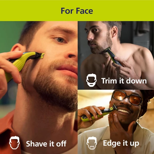 Philips OneBlade 360 Genuine Electric Beard Trimmer and Shaver, 2x 360 Blades, 3x Beard Combs - Philips - Image 5