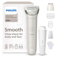 Philips Lady Shaver Series 8000 Cordless Electric Shaver, Wet and Dry 3 Blades, Flexible Shaver Head