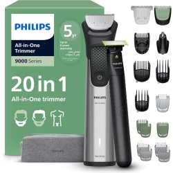 Philips All-in-One Trimmer MG9558/30 | 20-in-1 Face, Hair & Body Grooming | OneBlade, Premium Precision Comb & Wide Hair Clipper