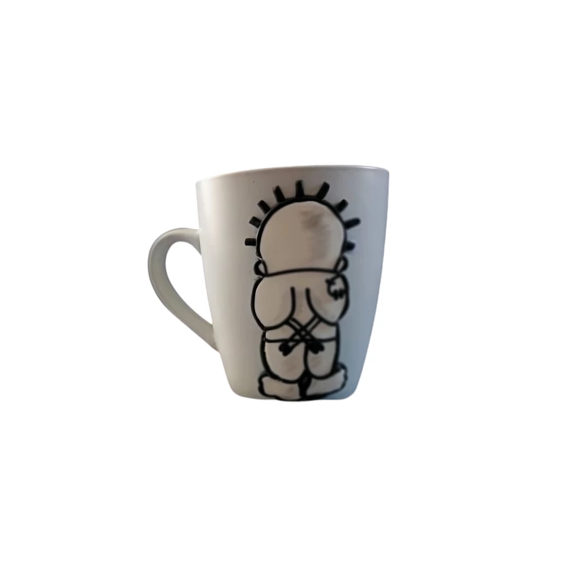 مج صلصال حراري كبير 360 مل أبيض تصميم حنظلة من سلاسيلو - سالاسيلو
