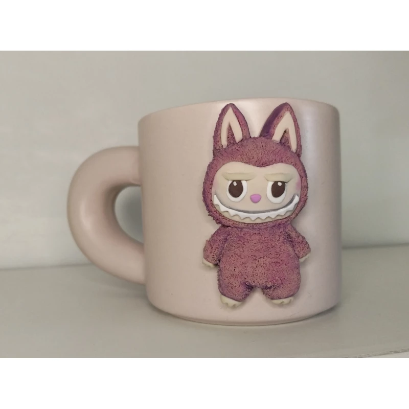 Labubu Handmade Polymer Clay Mug, 270ml Cute Character Coffee Cup, Unique Gift for Kids & Collectors, Hand Wash Only - Labubu