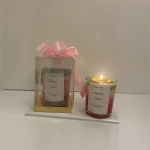 Niveole l Matcha Strawberry Layered Cup Soy Candle – 100% Handmade Scented Soy Wax Candle, Designed with Matcha and Strawberry Layers and Glossy Snow-Style Gel Wax, Luxury Home Décor and Perfect Gift for - Niveole
