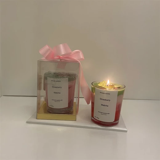 Niveole l Matcha Strawberry Layered Cup Soy Candle – 100% Handmade Scented Soy Wax Candle, Designed with Matcha and Strawberry Layers and Glossy Snow-Style Gel Wax, Luxury Home Décor and Perfect Gift for Niveole l Matcha Strawberry Layered Cup Soy Candle – 100% Handmade Scented Soy Wax Candle, Designed with Matcha and Strawberry Layers and Glossy Snow-Style Gel Wax, Luxury Home Décor and Perfect Gift for