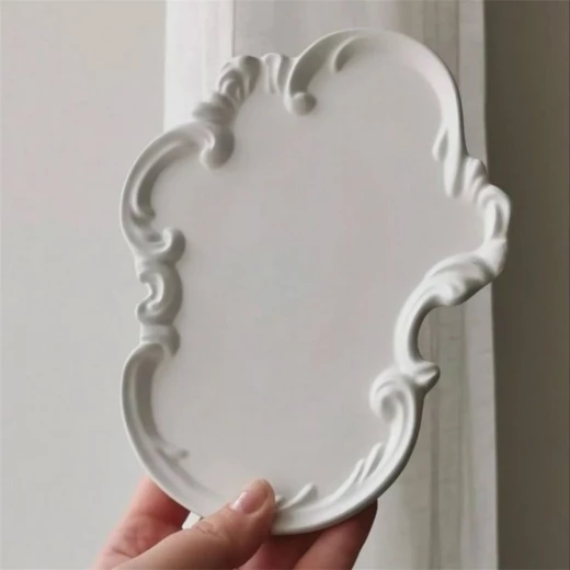 Niveole Baroque Decorative Gypsum Tray – 100% Handmade, Vintage Candle, Perfume and Jewelry Vanity Tray for Coffee Table, Elegant Home Gift Niveole Baroque Decorative Gypsum Tray – 100% Handmade, Vintage Candle, Perfume and Jewelry Vanity Tray for Coffee Table, Elegant Home Gift