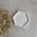 Niveole Classic Octagon Decorative Gypsum Coaster – 100% Handmade, Cup and Candle Base for Modern Coffee Table Décor, Elegant Home Gift - Niveole