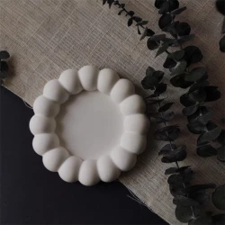 Naiviol Large Bubble Round Decorative Gypsum Coaster – 100% Handmade, Cup and Candle Base for Modern Coffee Table Décor, Elegant Home Gift for Home Styling Lovers