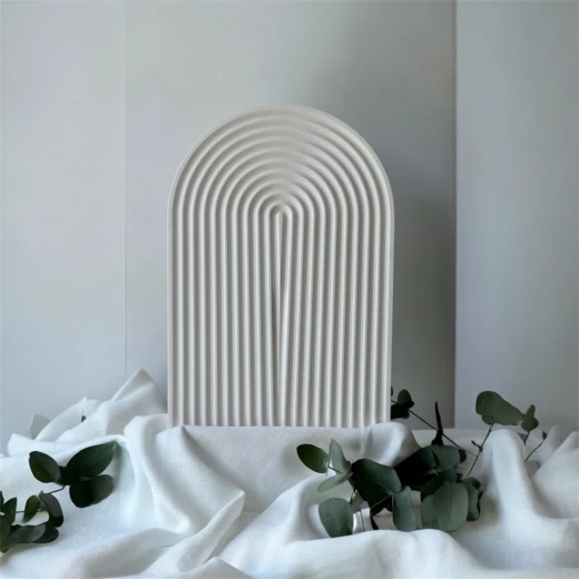 Niveole Large Ribbed Arch Decorative Gypsum Tray – 100% Handmade, Modern Candle, Perfume & Jewelry Vanity Tray for Coffee Table and Home Gift Niveole Large Ribbed Arch Decorative Gypsum Tray – 100% Handmade, Modern Candle, Perfume & Jewelry Vanity Tray for Coffee Table and Home Gift