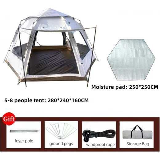 Tactical, Automatic tent, Silver and Brown color, Size 280/240/160 - Tactical - Image 3