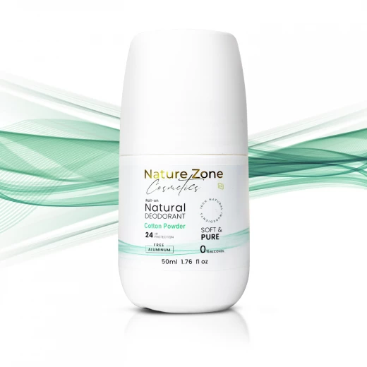 Nature Zone Cotton Powder Smell Natural Deodorant Roll-On With Vitamins E,C | Natural Ingredients, Free Aluminum, Alcohol, Plastic, Cruelty, Vegan, Paraben | Long-lasting Odor Protection For Women & Men & Kids - nature zone - Image 5