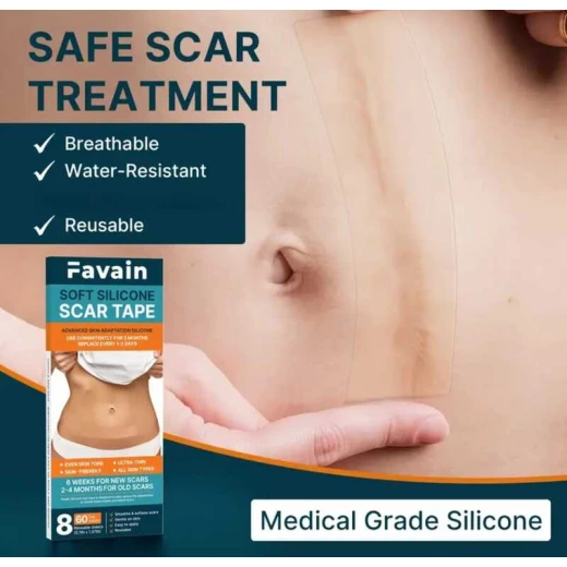 8 Silicone Plasters 4x15cm | Relieves and removes signs of inflammation, reduces redness, C-section marks or wounds, single-use adhesive sheets for 12 hours, easy to use - Image 2