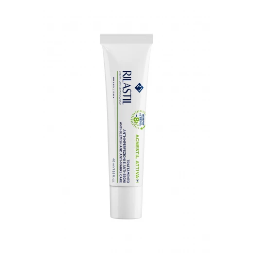 Rilastil Acnestil Attiva Plus Anti Blemish Cream 40ml, effective formula to reduce acne and marks, balances sebum production, improves skin clarity, fast absorbing suitable for oily and combination skin daily use Rilastil Acnestil Attiva Plus Anti Blemish Cream 40ml, effective formula to reduce acne and marks, balances sebum production, improves skin clarity, fast absorbing suitable for oily and combination skin daily use