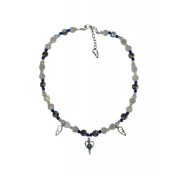 Blue themed handmade necklace