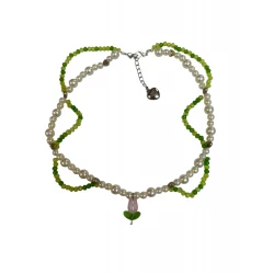 Tulip and pearls beaded necklace
