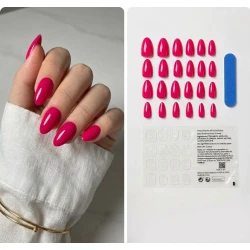 Fuchsia Almond Press-On Nails Kit (24 Pcs)