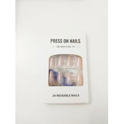 Chic Nude Pink Almond Press-On Nails Kit (24 Pcs)