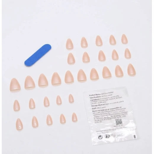 Chic Nude Pink Almond Press-On Nails Kit (24 Pcs) - Image 2
