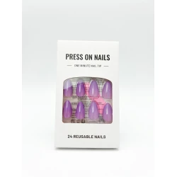 Mauve Almond Press-On Nails Kit (24 Pcs)