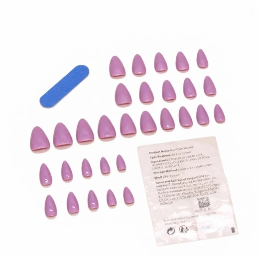 Mauve Almond Press-On Nails Kit (24 Pcs) - Image 3