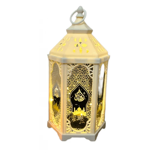 فانوس زينة رمضان مزخرف لديكور, باللون الأبيض مع اضاءة فانوس رمضاني أنيق بتصميم فاخر ونقوش إسلامية رائعة 33.5 سم 17.5 سم فانوس زينة رمضان مزخرف لديكور, باللون الأبيض مع اضاءة فانوس رمضاني أنيق بتصميم فاخر ونقوش إسلامية رائعة 33.5 سم 17.5 سم