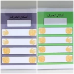 لوحات أشكال الحروف العربية التعليمية للصفوف 1-3 للتعليم المنزلي والمدرسي: مجموعتان من السبورات البيضاء المغلفة لتدريب الكتابة العربية، توضيح الأشكال المتصلة والمنفصلة - Unbranded