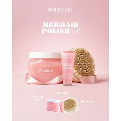 Mermaid Polish Gift Set of Scrub, Exfoliating Dry Brush and Mini Melt Lotion
