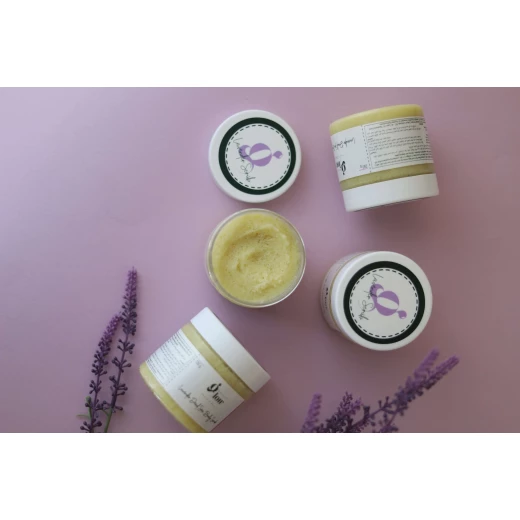 Natural Glow Dead Sea Salt Body Scrub – Exfoliating Body Scrub for Smooth Radiant Skin with Lavender Scent 250G
