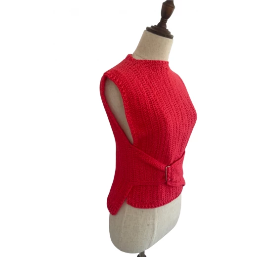 Fuchsia Elegance Belted Vest - HANDY WEARS - Image 2