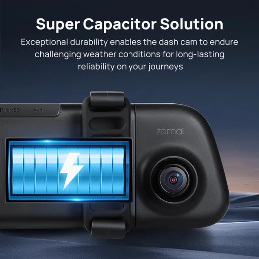 70mai Rearview Dash Cam S500 3K HDR with A 9-Inch Touch Screen & Super Capacitor - 70mai - Image 4