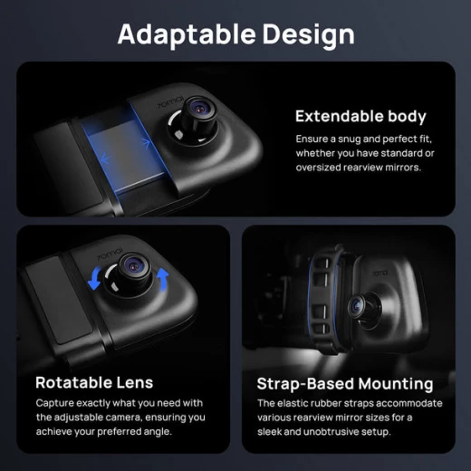 70mai Rearview Dash Cam S500 3K HDR with A 9-Inch Touch Screen & Super Capacitor - 70mai - Image 6