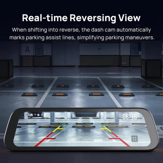 70mai Rearview Dash Cam S500 3K HDR with A 9-Inch Touch Screen & Super Capacitor - 70mai - Image 7