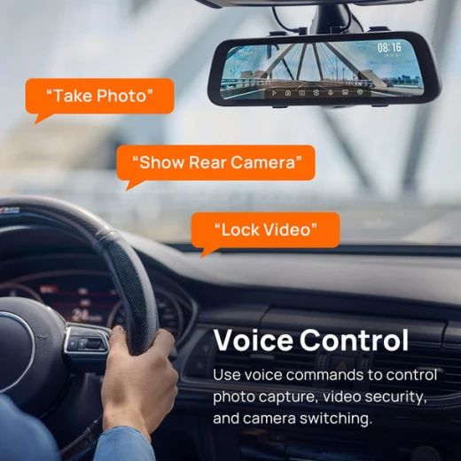 70mai Rearview Dash Cam S500 3K HDR with A 9-Inch Touch Screen & Super Capacitor - 70mai - Image 9