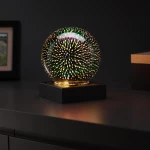 Red5 Fibre ball LED sensory night lamp black Total height 15cm x 12cm diameter - Red5