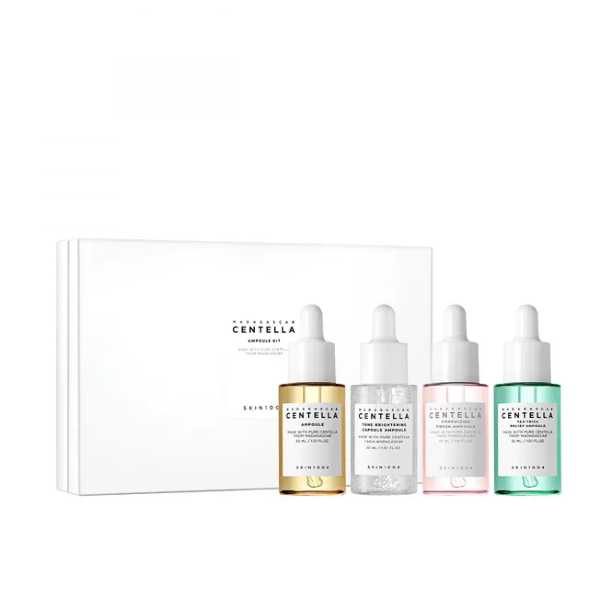 مجموعة SKIN1004 Madagascar Centella Ampoule Kit - 4 أمبولات