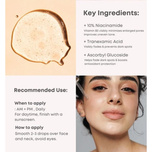 سيروم نينليس B-Boost بتركيز 10% نياكيناميد, 30 مل لتفتيح البشرة، تقليل المسام، وترطيب عميق مع فيتامين C والببتيدات - ناين ليس - Image 3
