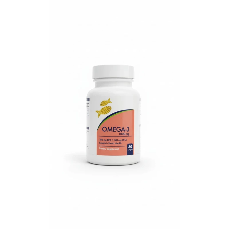 Omega-3 1000mg, 30 Softgel Capsules | Supports Heart & Brain Health with EPA & DHA
